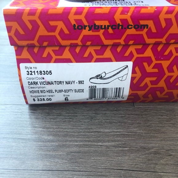 Tory Burch | Brown Suede Howie Mid Block Heels - Picture 5 of 5